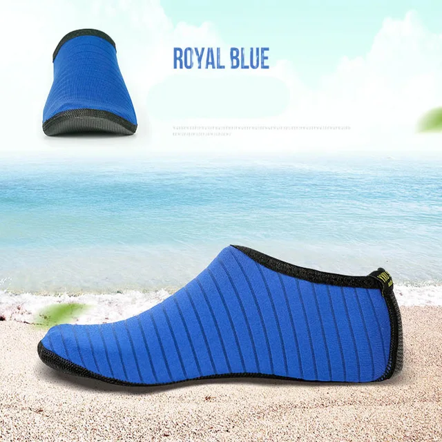 Blue Летняя мужская и женская обувь для плавания, водные виды спорта, акваноски, противоскользящая обувь, неопреновые носки размера плюс, утолщенная Нескользящая пляжная обувь - Цвет: Blue
