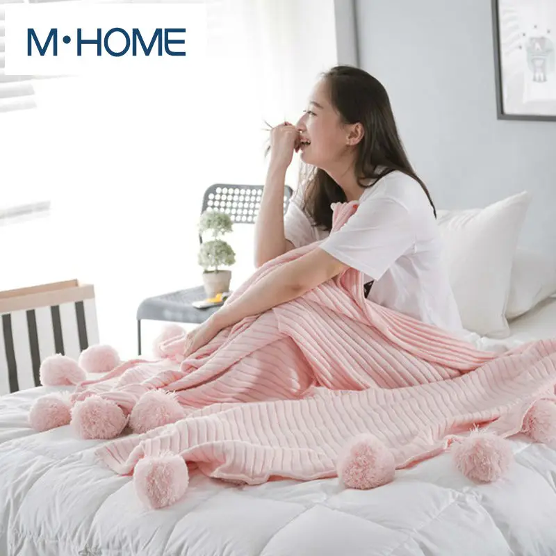 100% Хлопковое трикотажное одеяло с нитью высококачественное вязаное однотонное