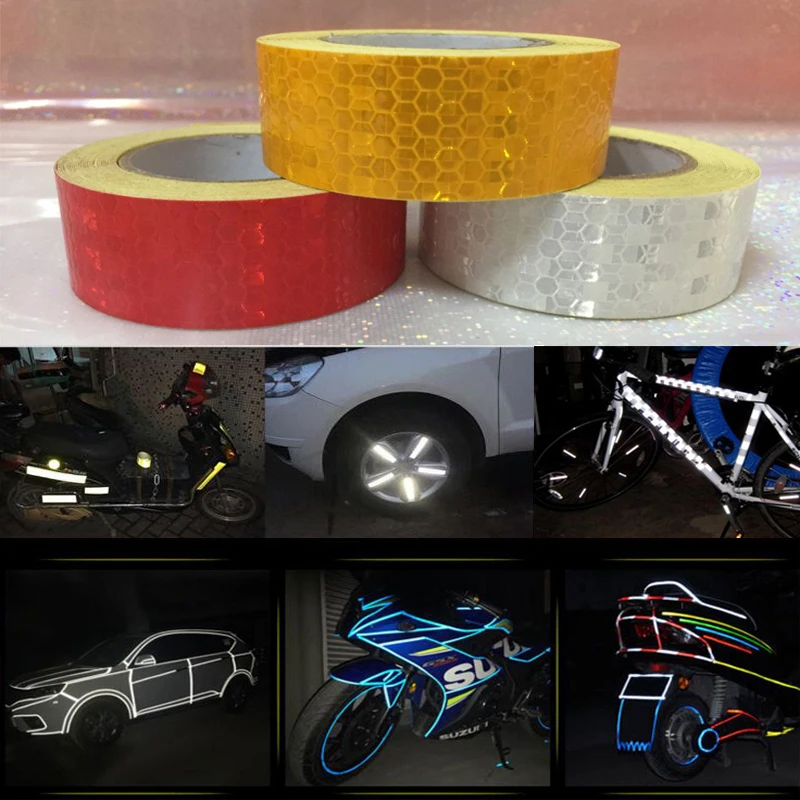 25 мм x 10 м желтые/красные/фотонаклейки автостайлинг|reflective tape|white reflective tapetape tape |