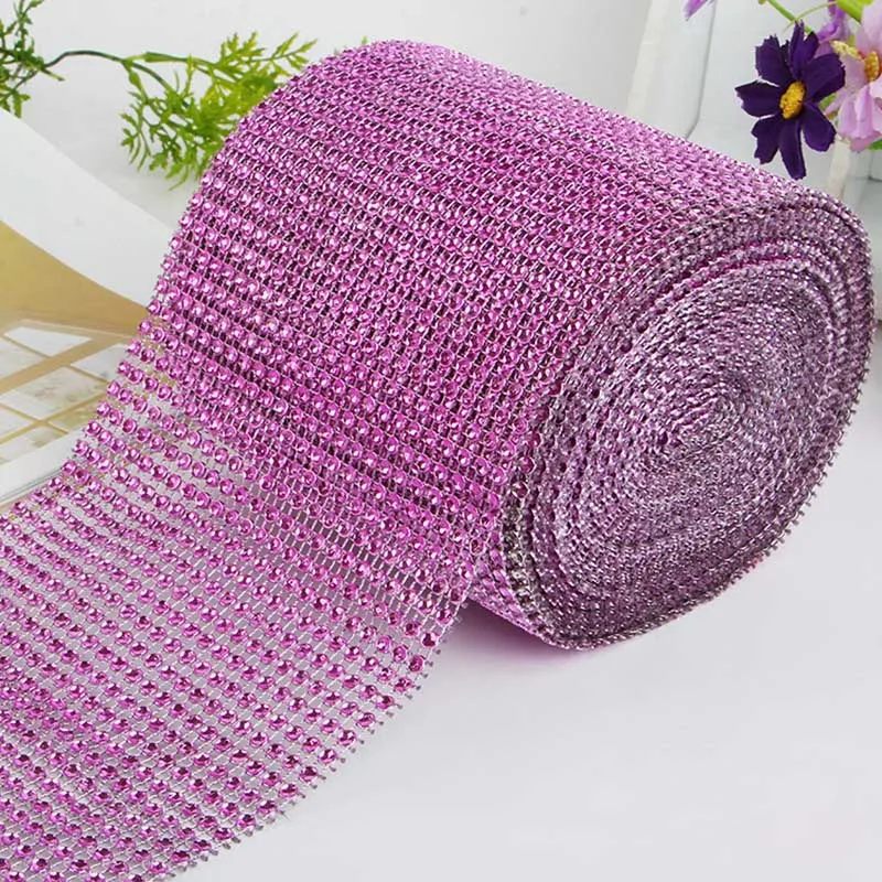 Модная прозрачная Алмазная сетчатая лента Стразы для букета подсвечник вазы