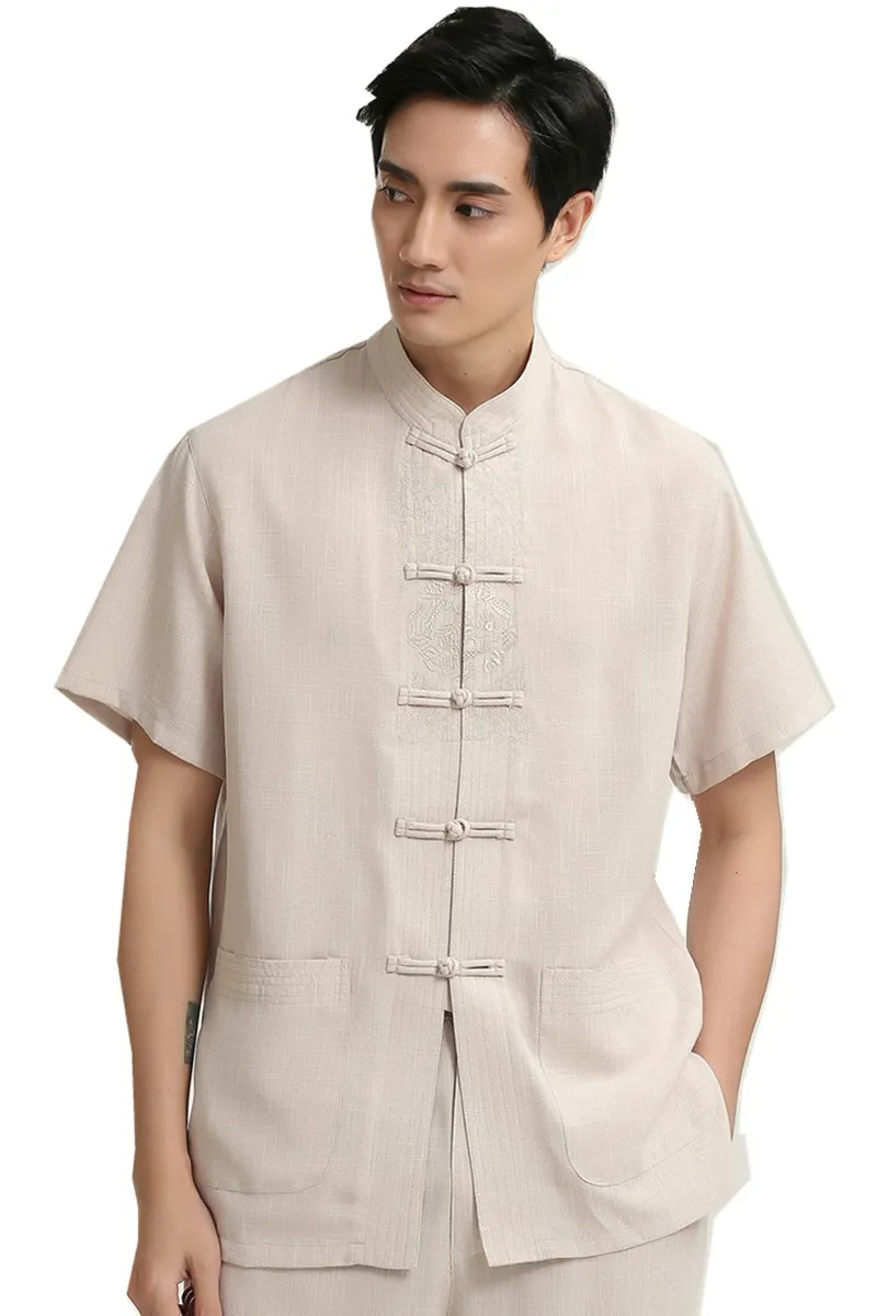 

Шанхайский история льняная рубашка мужская Китайская традиционная мужская одежда костюм Тан Китайская одежда для мужчин Топ кунг-фу