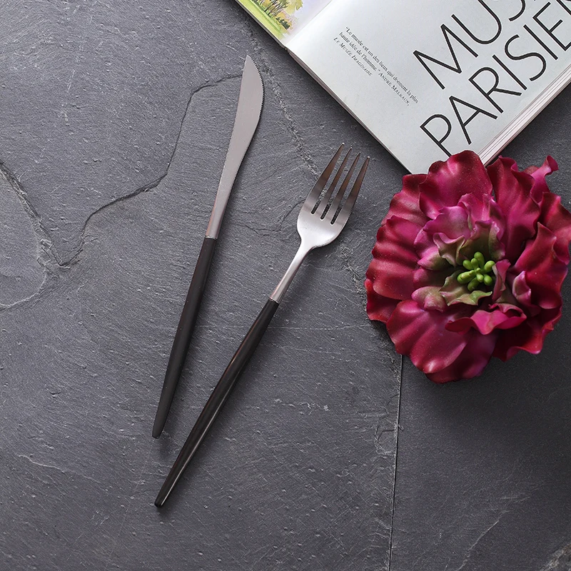 Винтажный Черный столовый набор стальной винтажный Западный экологически