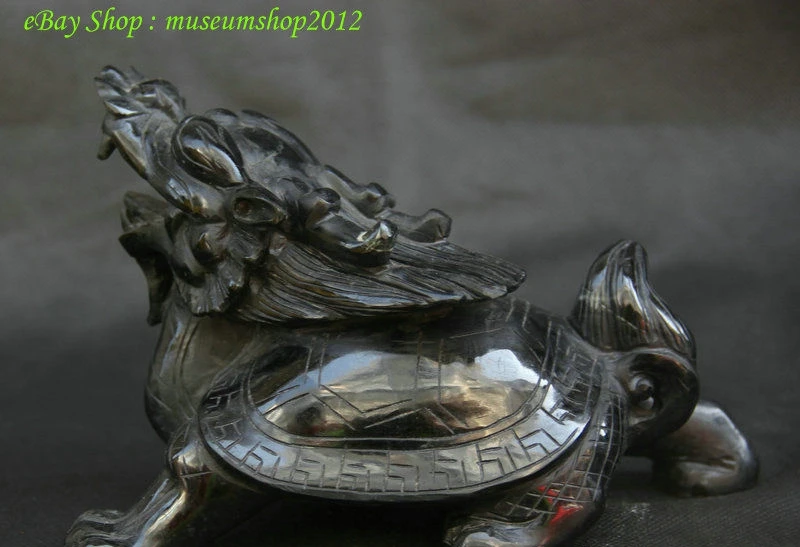 7&quotChinese Natural 100% Dushan Jade Wealth Money Tortoise Turtle longevity Statue | Дом и сад