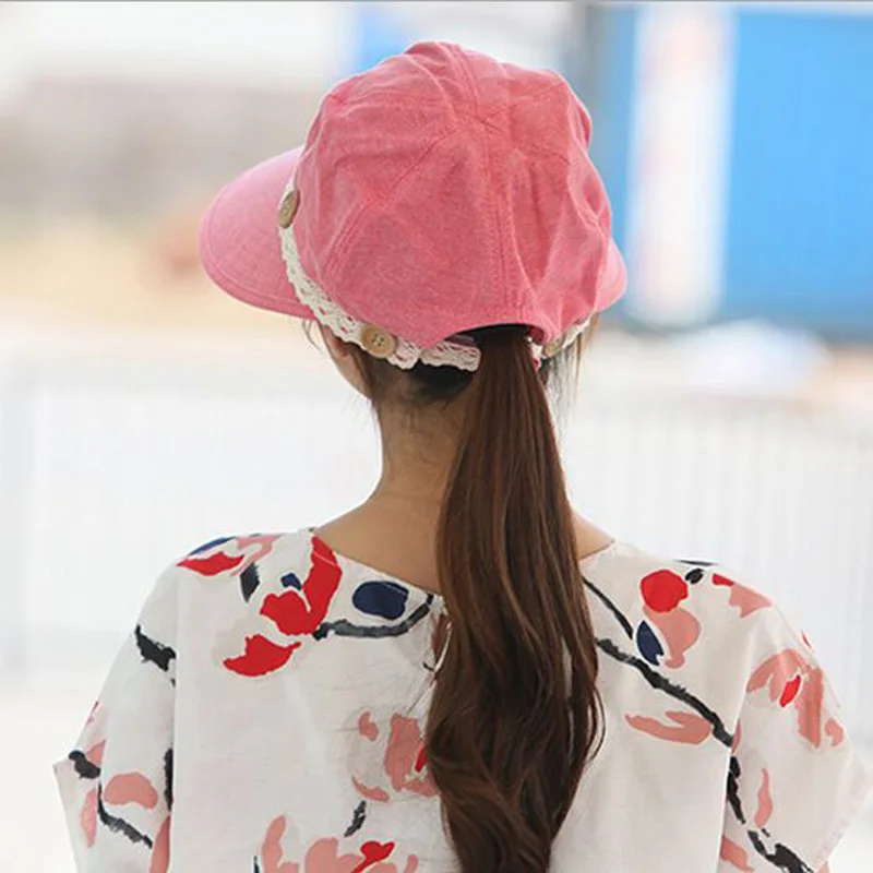 Женская кружевная шляпа на пуговицах летняя Солнцезащитная с защитой от