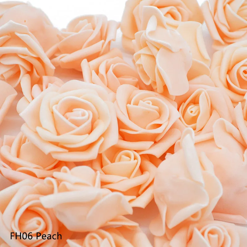 FH06 Peach 4 см 20 шт Искусственные Свадебные цветы украшения пенополиэтилен бутон розы DIY Искусственные цветы для скрапбукинга букет украшение для дома - Цвет: FH06 Peach
