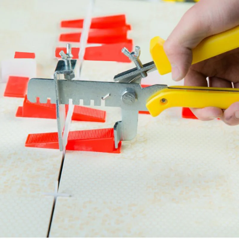

High Quality Tile Leveling System100 Clips + 100 Wedges+1Tile Pliers Floor Wall Flat Leveler Plastic Spacers Constructions Tool