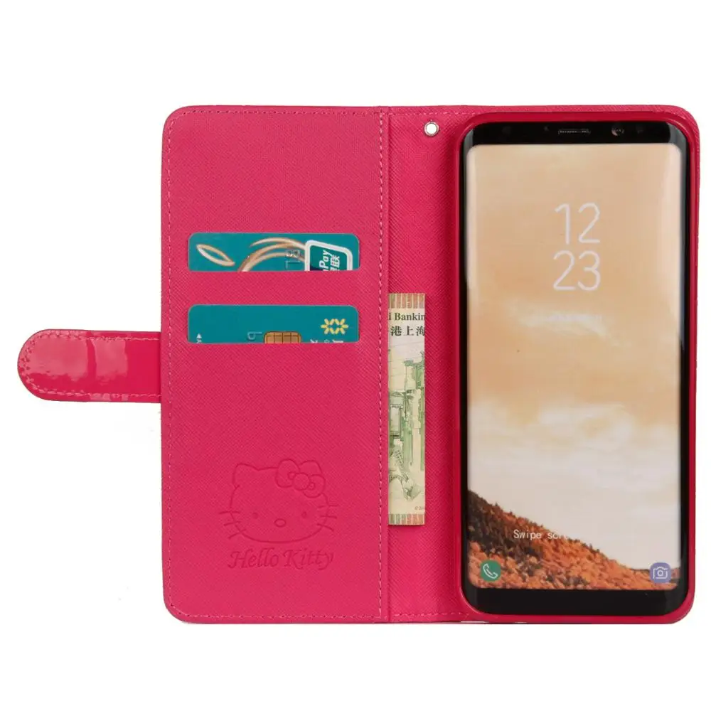 Fashion Style For iPhone 6 6s 7 8 Pus X XR XS Max Case Luxury Wallet Hello Kitty Magnetic Flip PU Leather Cover Mobile Phone bag