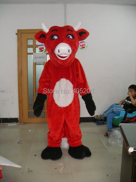 Новый шагающий Маскировка Красный крупного рогатого скота маскарадный костюм