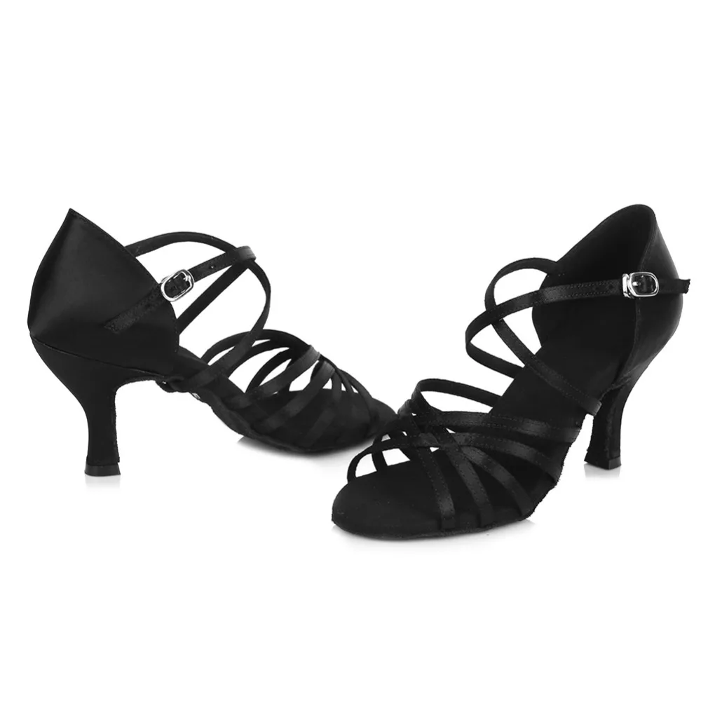 High quality Black color Satin Latin dance shoes women ballroom dancing high heel | Спорт и развлечения