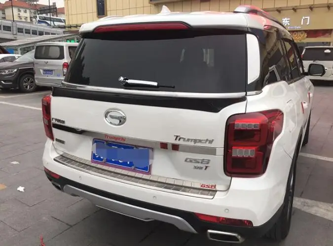 Black ABS Paint SPOILERS CAR REAR WING TRUNK LIP SPOILER FOR Trumpchi GS8 - Color: Black