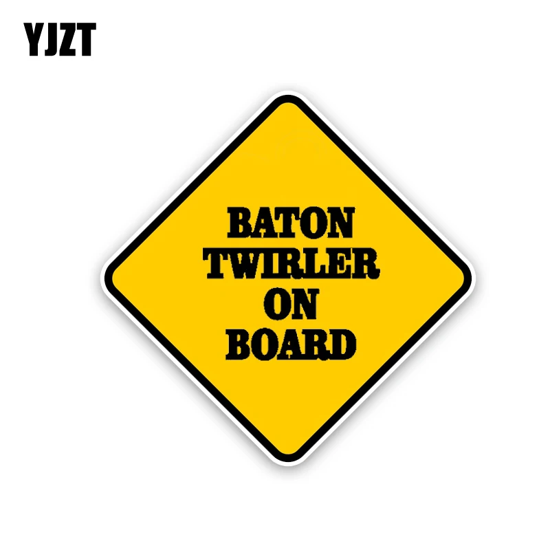 

YJZT 13.6CM*13.6CM BATON TWIRLER ON BOARD PVC Warning Personality Car Sticker Decal 12-40234