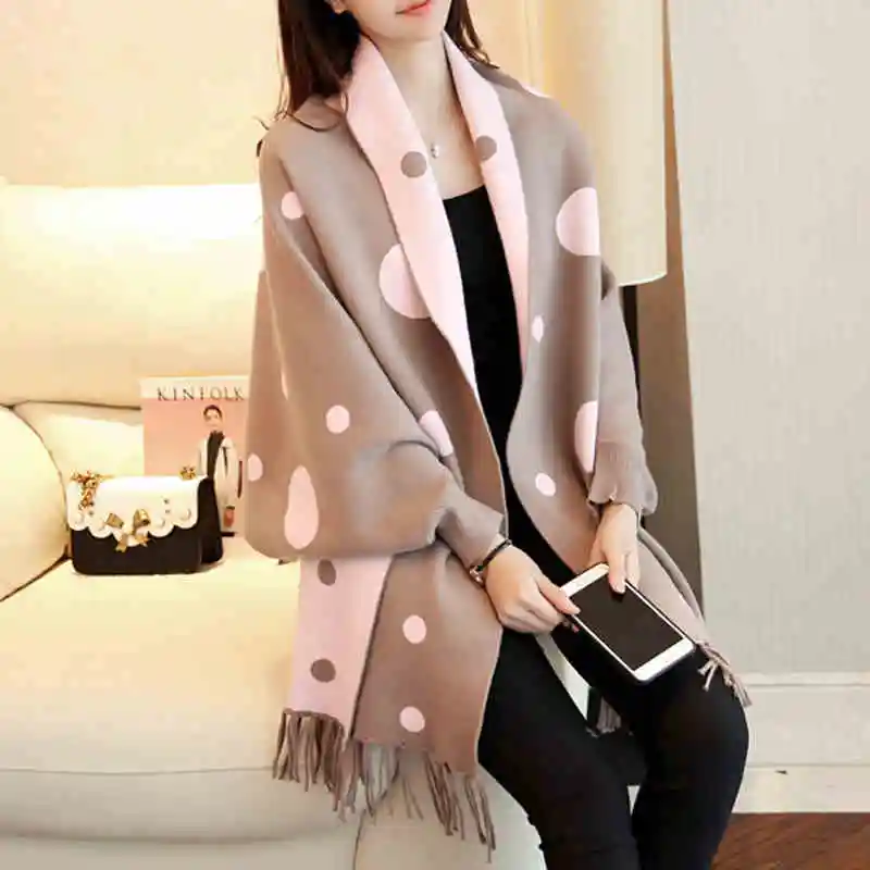 High Quality Elegant long cardigan women fashion autumn Tassel poncho oversized sweater pull femme Women's knitted |