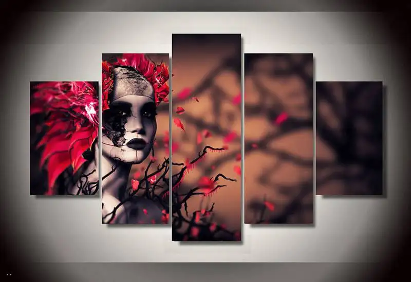Картина на холсте с изображением девушек и пейзажа 5 шт.|picture canvas|canvas freeprint poster |