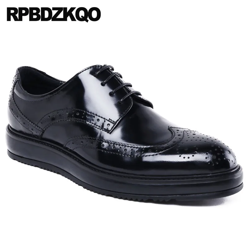 Брендовые весенние туфли известного бренда Wingtip ручной работы на платформе