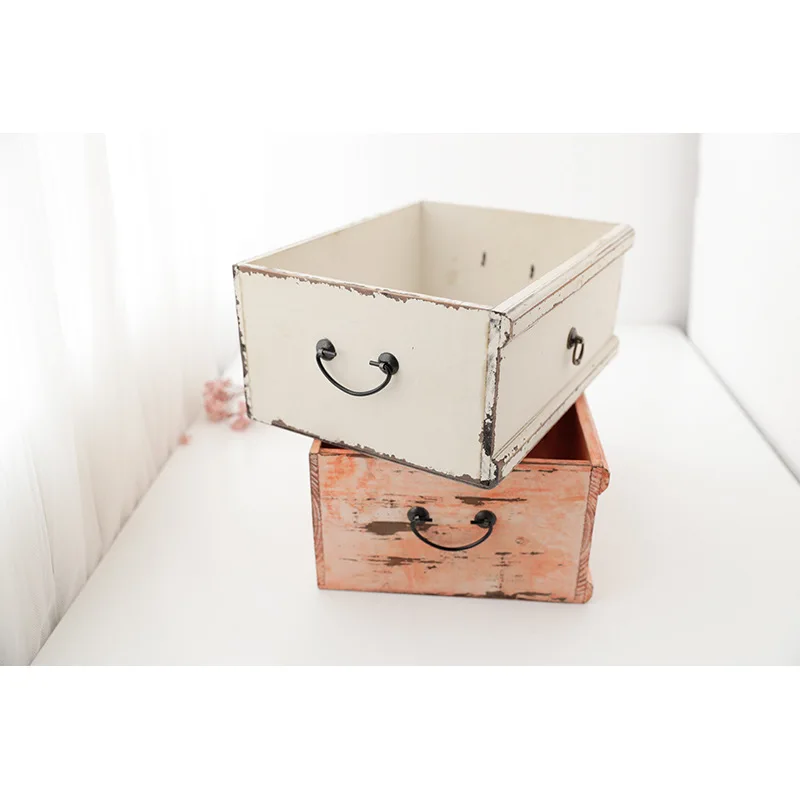 

Wood Basket Newborn Baby Photography Props Infant Baby Photo Shoot Studio Posing Props Drawer Basket fotografia Accessories
