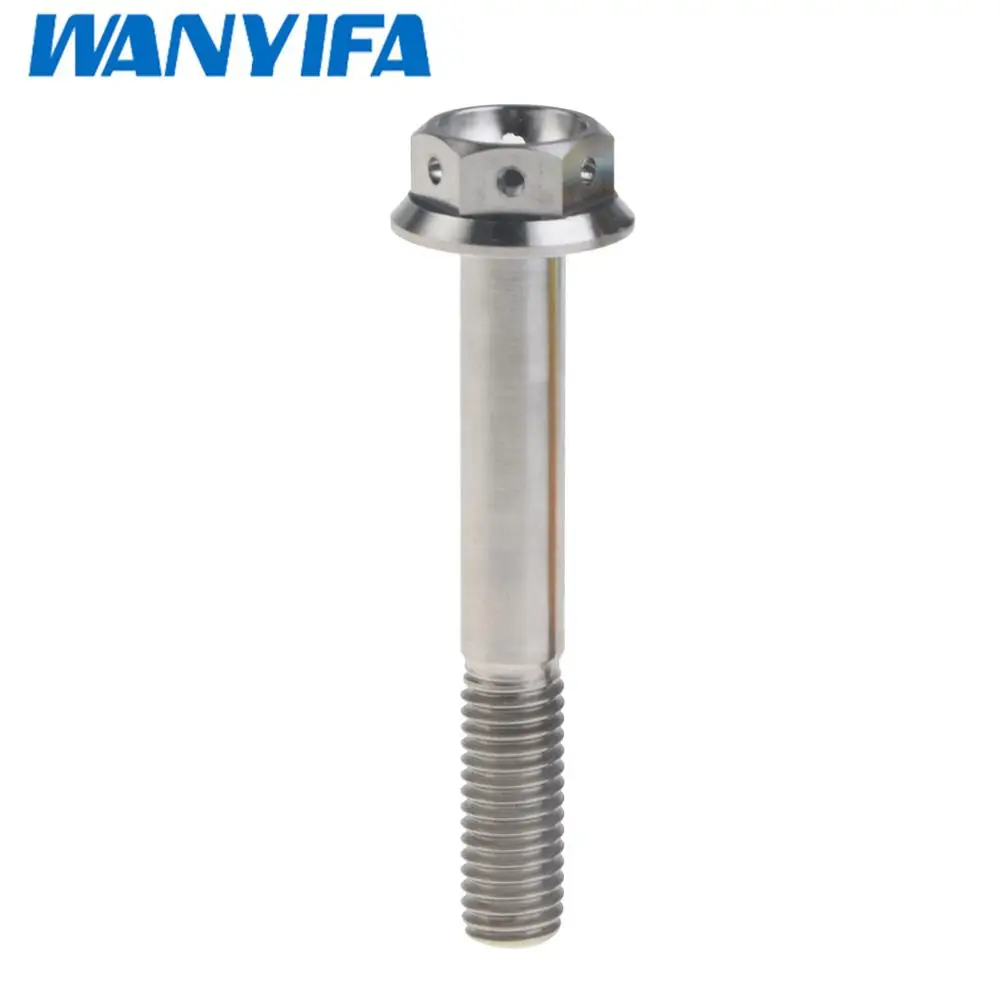 Original Титановые болты waniifa M8 20 25 30 35 40 45 55 мм с фланцевой головкой, шестигранные винты для мотоцикла - Цвет: Original