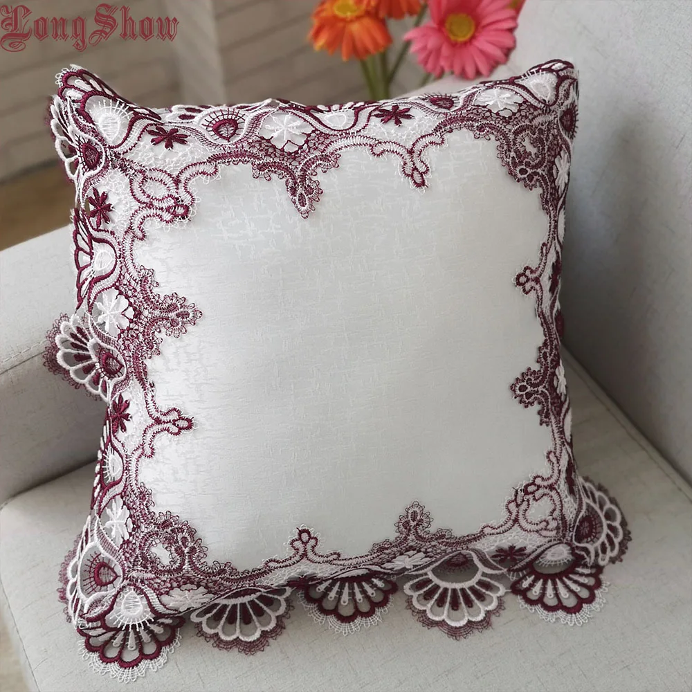 Домашний Декоративный креативный бордовый наволочка с вышивкой рождественские