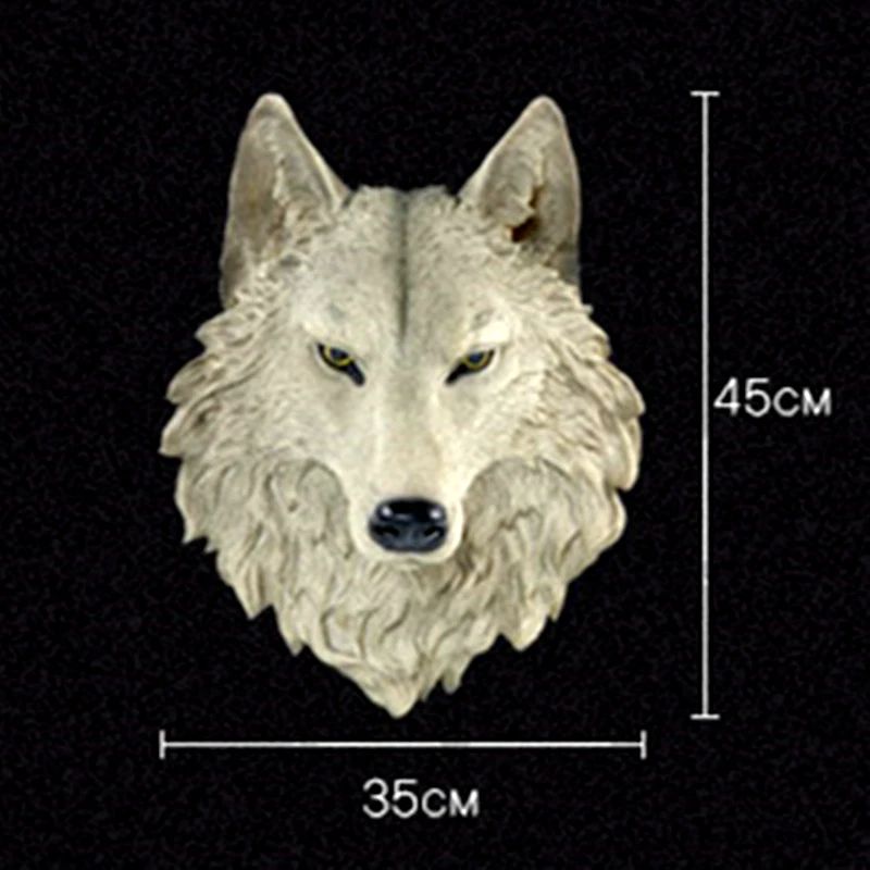 

Large Size Wolf Head Wall decoration Hanging Wall Animal Head Resin Pendant Resin Wall Ornaments Home Accessories, Best Gift