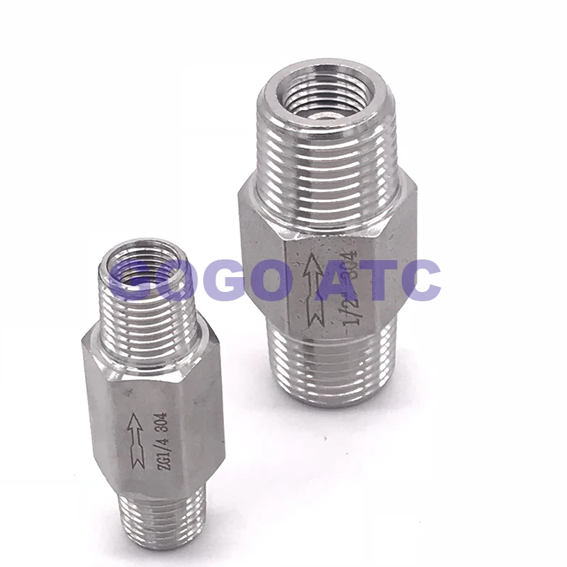GOGO обратный клапан с наружной резьбой ZG 1/" 3/8" 1/" Нержавеющая сталь 304 кислотостойкий пневматический гидравлический односторонний обратный клапан
