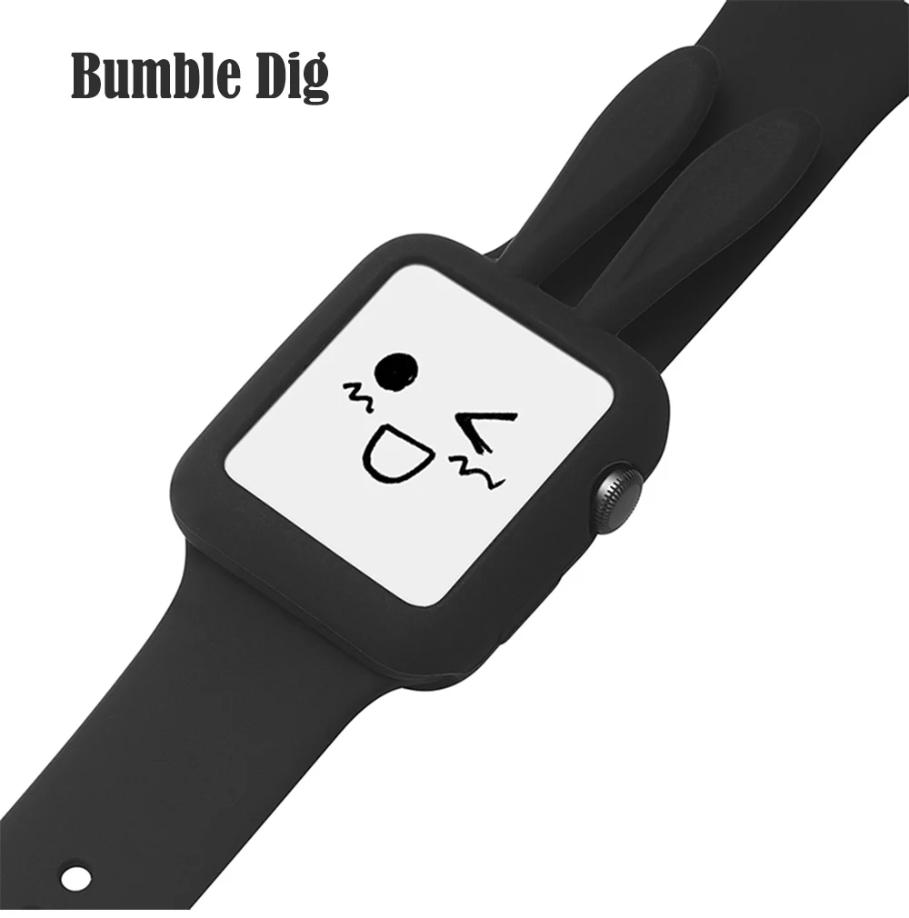 Защитный чехол GUYO для Apple Watch с милыми ушками для Apple Watch series 3 2 1 цветной 38 мм 42 мм мягкий силиконовый