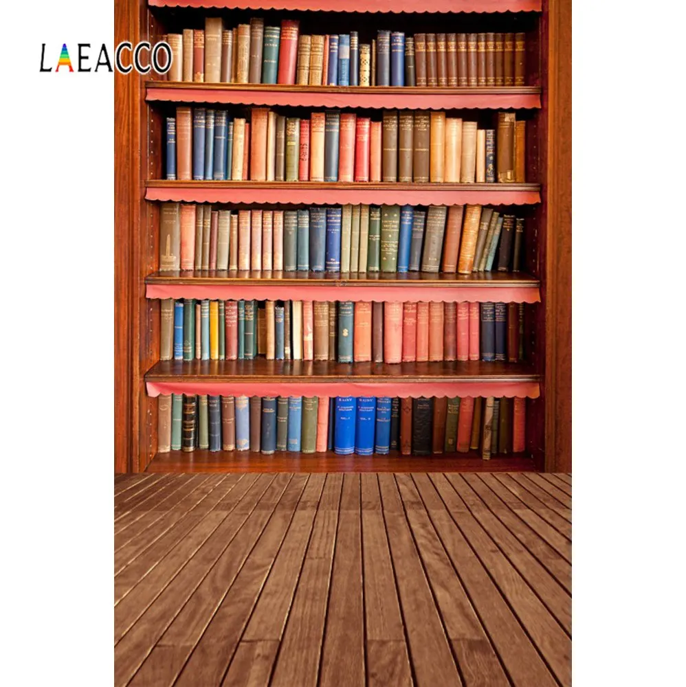 Laeacco старые книжные полки фоны деревянные напольные книги для учебы детская портретная комната фотографические фоны фотосессия Фотостудия