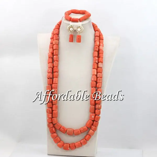 Модные свадебные бусины нигерийский набор новый африканский коралловый