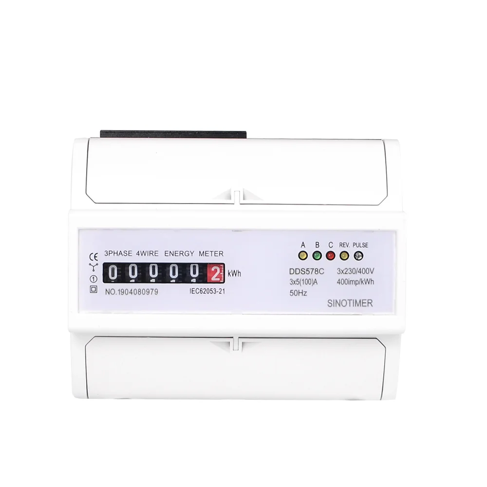 DDS578C 380 В 3*5(100) измеритель мощности 3 фазы Импульсный счетчик электроэнергии умный электрический счетчик 3 фазы 7P DIN энергосберегающий ваттметр