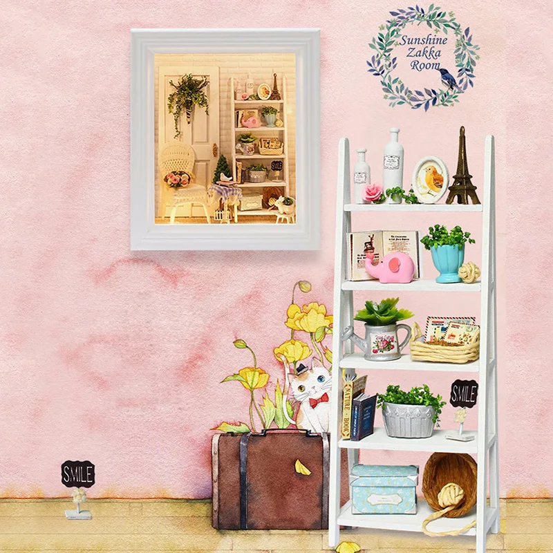 3D DIY кукольный домик сборный деревянный маленький мебельные наборы Реалистичная