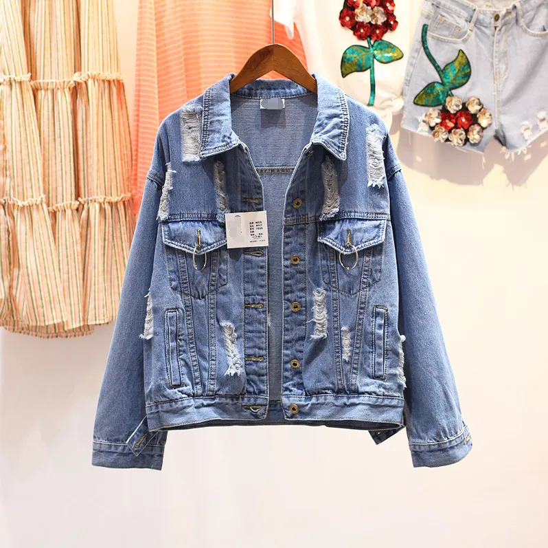 Женские базовые пальто осенне зимняя женская джинсовая куртка винтажная
