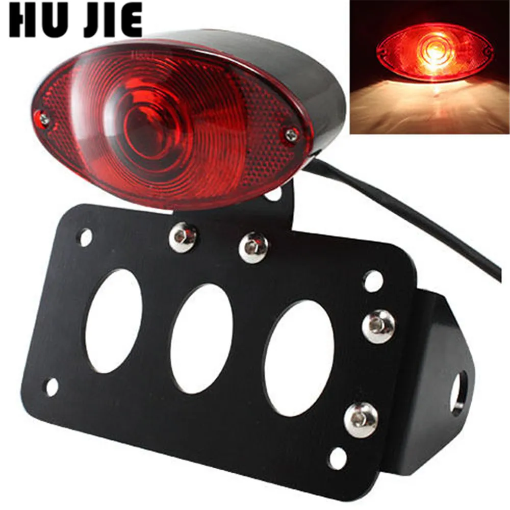 Мотоцикл ЧЕРНЫЙ Боковое крепление номерной знак задний светильник кронштейн для