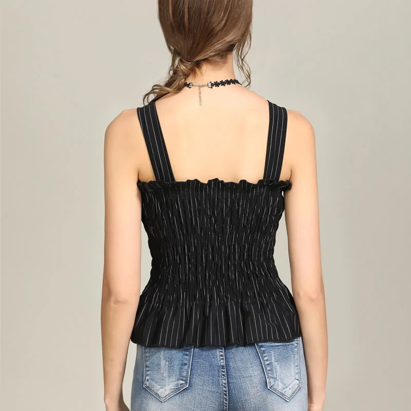 2018 женская футболка на бретельках с листьями лотоса небольшой свежий жилет