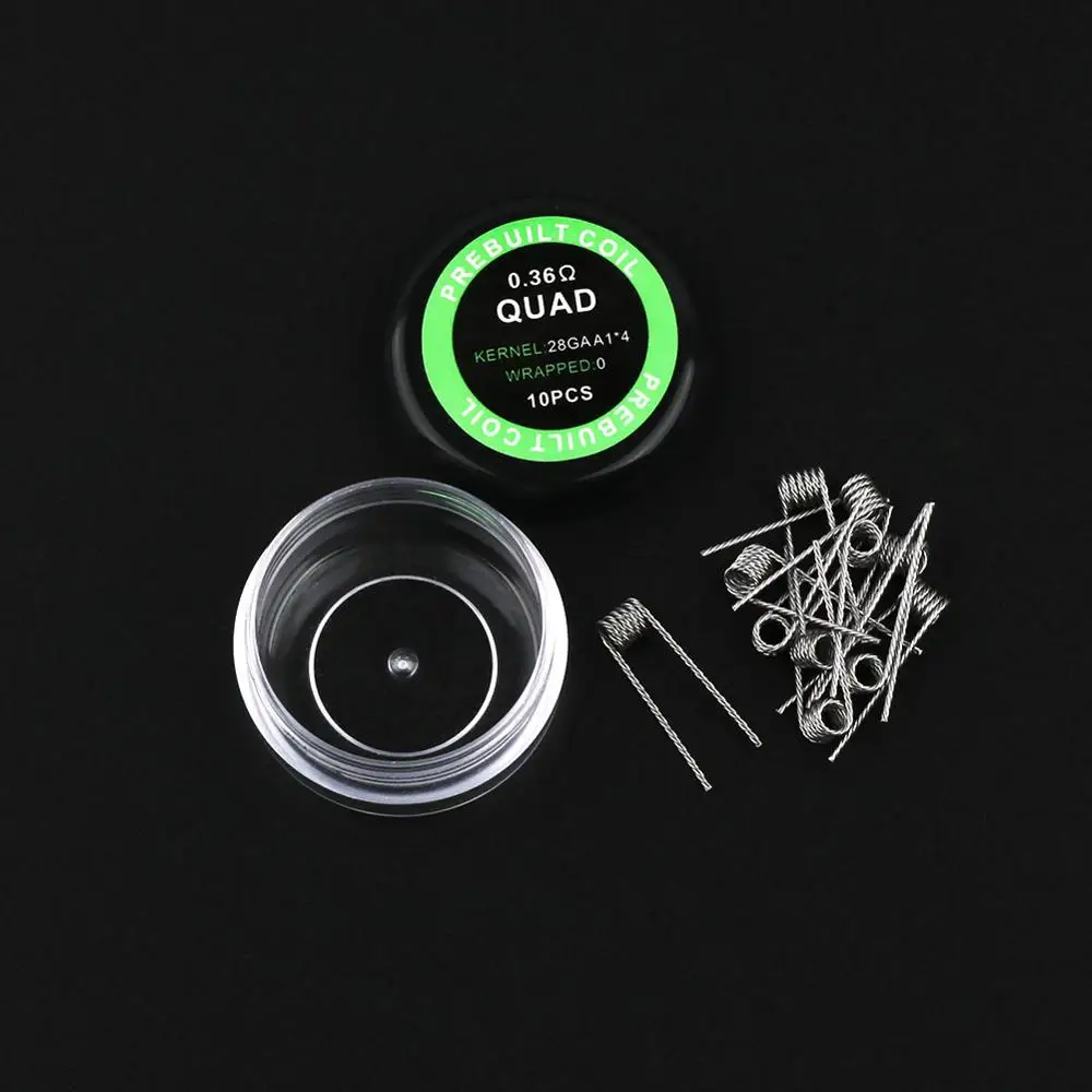 QUAD 0.36 A1 готовые катушки провод сопротивления нагрева QUAD HIVE с сопротивлением Тигр Fused Clapton с сопротивлением Alien катушки из витой пары RDA распылитель Vape готовых Обёрточная бумага провод - Цвет: QUAD 0.36