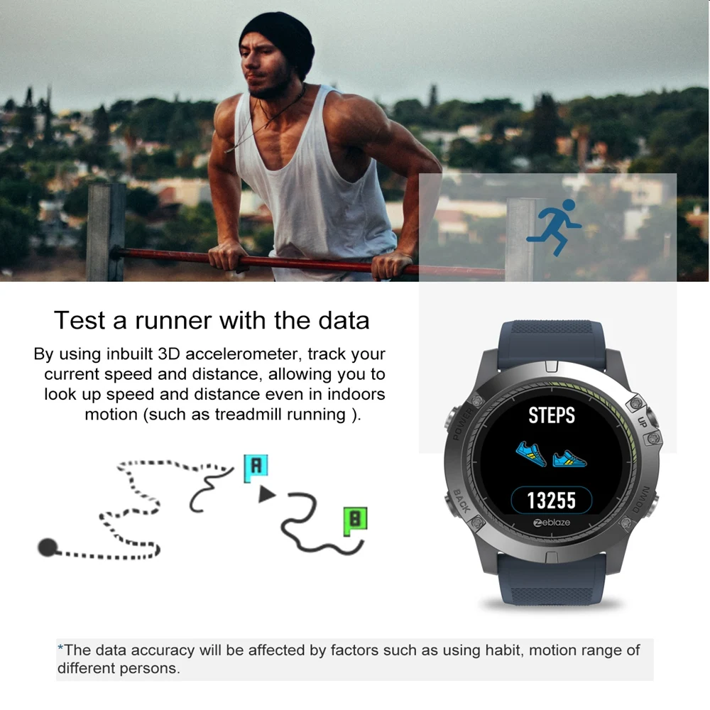 leegoal VIBE 3 HR Bluetooth Sports Waterprof Smart Watch 1.22'' Call Message Reminder Heart Rate Monitor Blood Pressure Function |