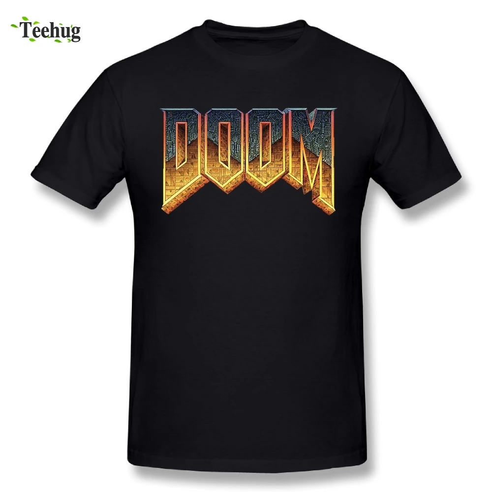 100% чистый хлопок для мужчин Doom футболка крутая игра Модные мужские футболки