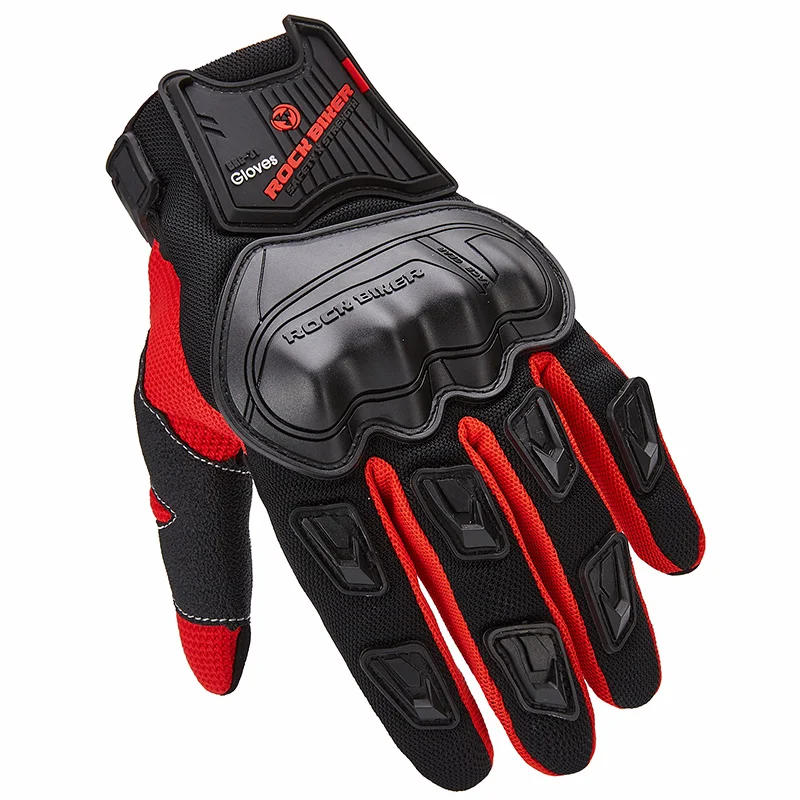 ROCK BIKER Motorcycle Gloves Summer Full Finger Touch Screen Motocross Racing Black Moto Breathable Motorbike | Автомобили и