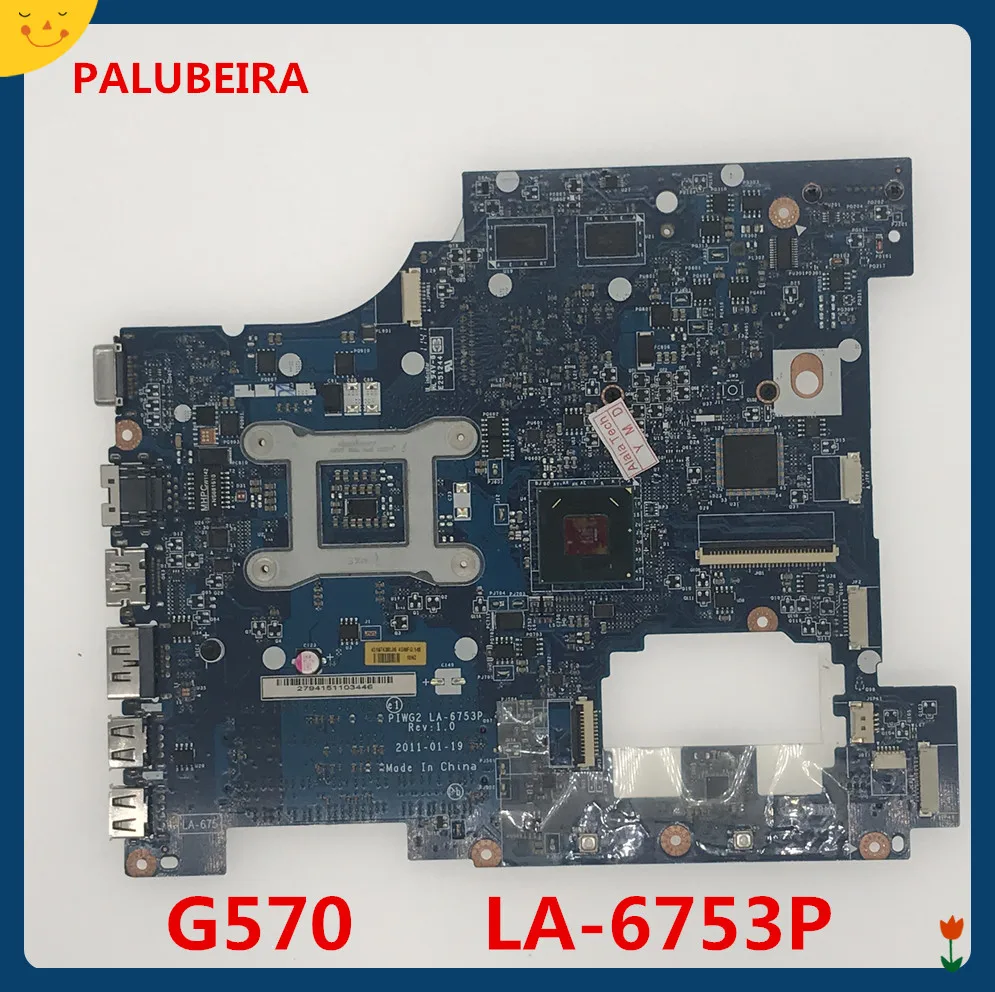 PALUBEIRA PIWG2 LA-6753P REV 1 0 системная плата подходит для Lenovo G570 Материнская ноутбука HM65