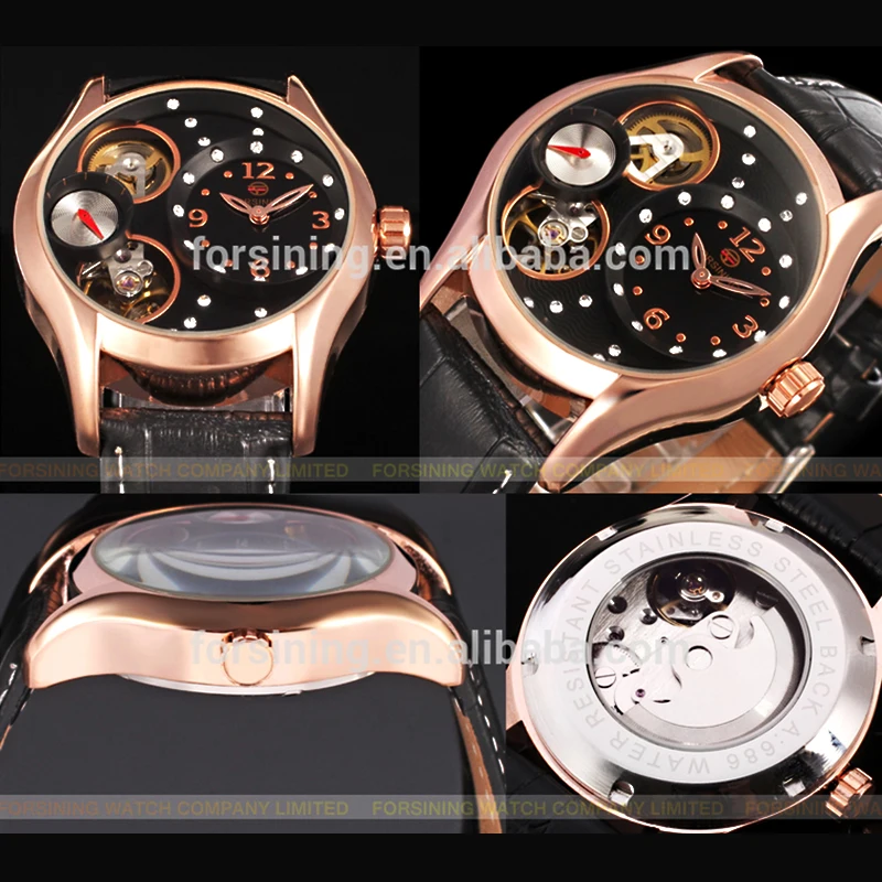 FORSINING часы для мужчин из натуральной кожи автоматические механические женщин
