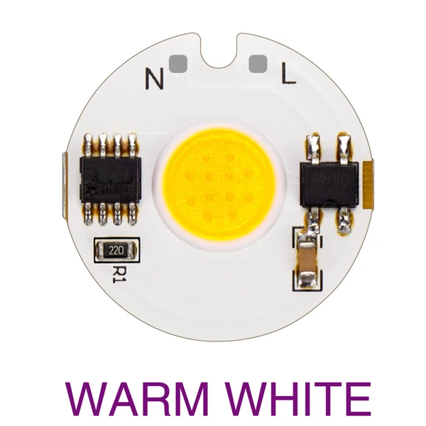 Warm White 5 шт. светодиодный чип COB лампа 9 Вт 7 Вт 5 Вт 3 Вт AC 220 В COB Чип диоды поверхности светильник для DIY Светодиодный точечный светильник потолочные светильник, холодный и теплый белый - Испускаемый цвет: Warm White