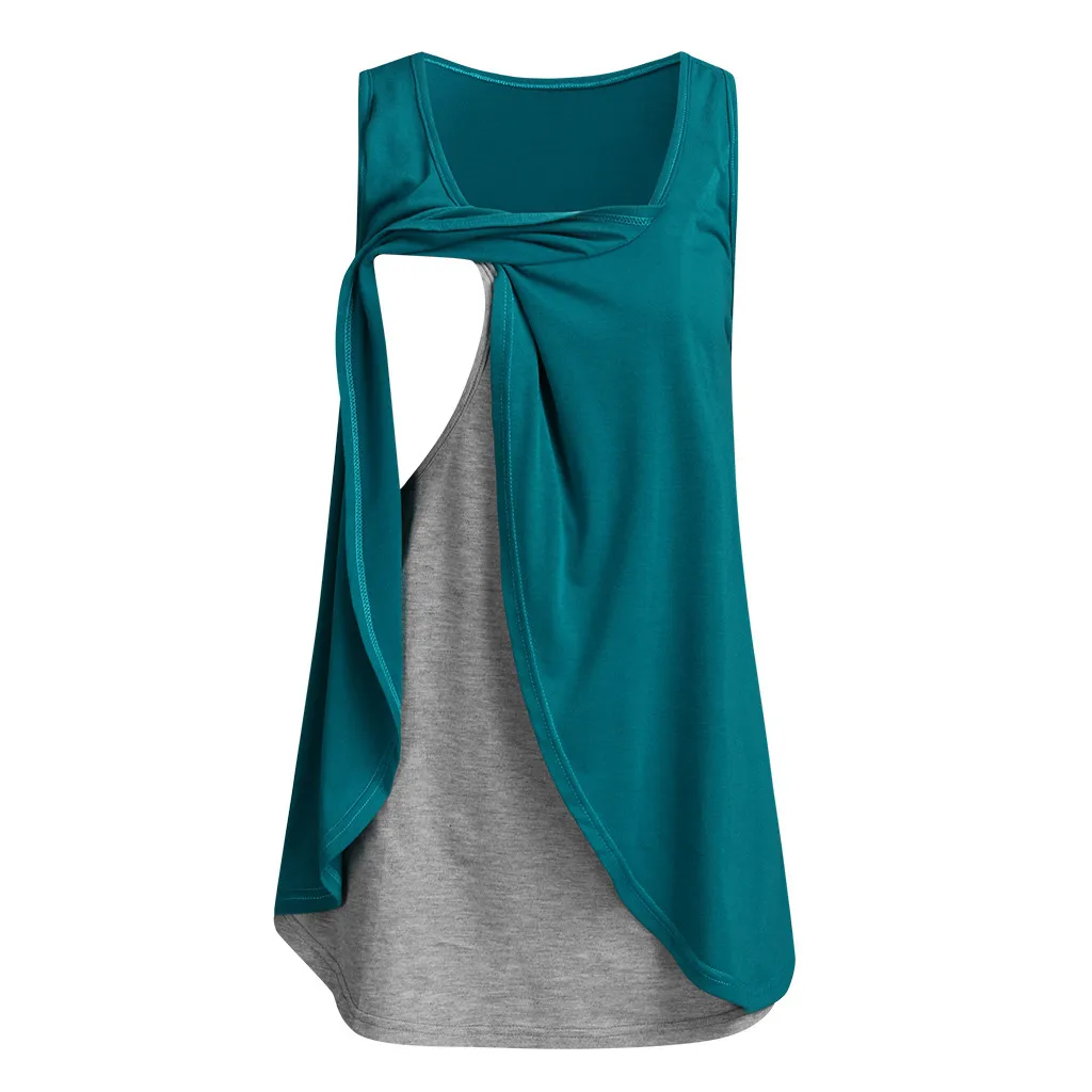 Одежда из хлопка для кормящих женщин однотонная блузка без рукавов на бретельках