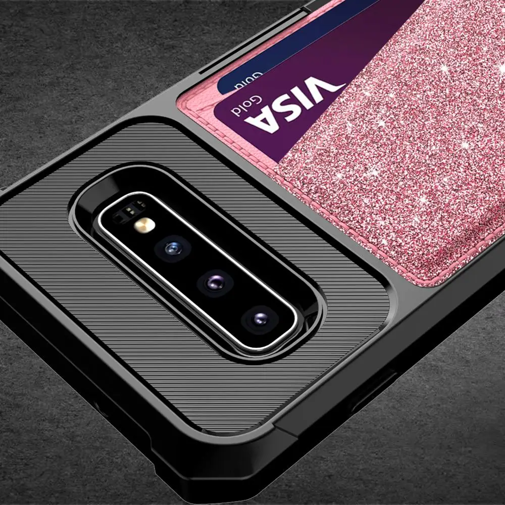 Luxury Wallet Case for samsung S9 S10 plus Cases with care holder Cover Buckle galaxy S10E mote 9 |