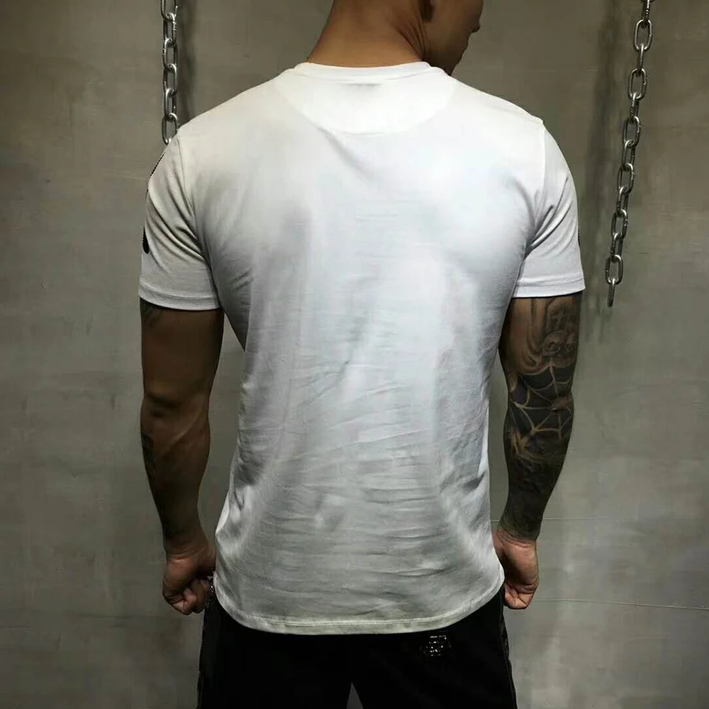 Футболка мужская из хлопка с принтом брендовая одежда модная Повседневная