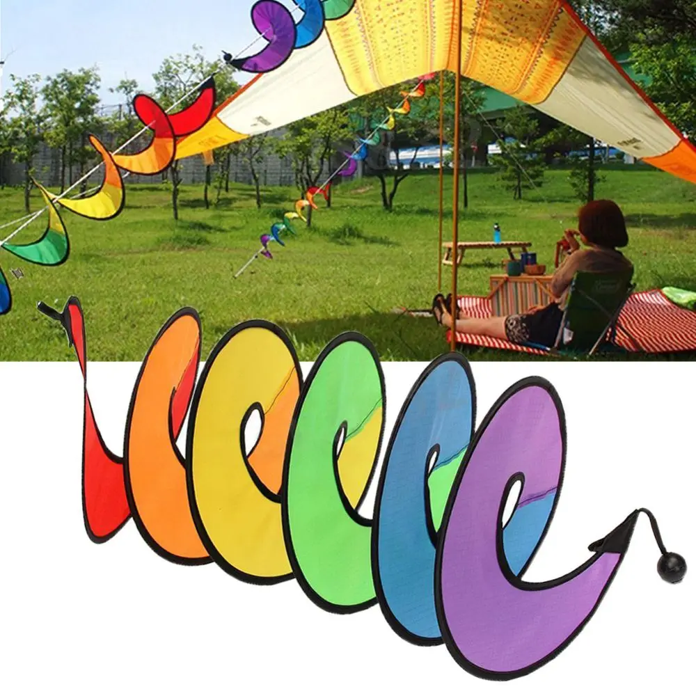 

Colorful Camping Tent Foldable Rainbow Spiral Windmill Wind Spinner Home Garden Decor Ornaments Classic Toys