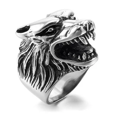 Fengfury wolf head shaped ring made of stainless steel beautiful fashion for men and girl |