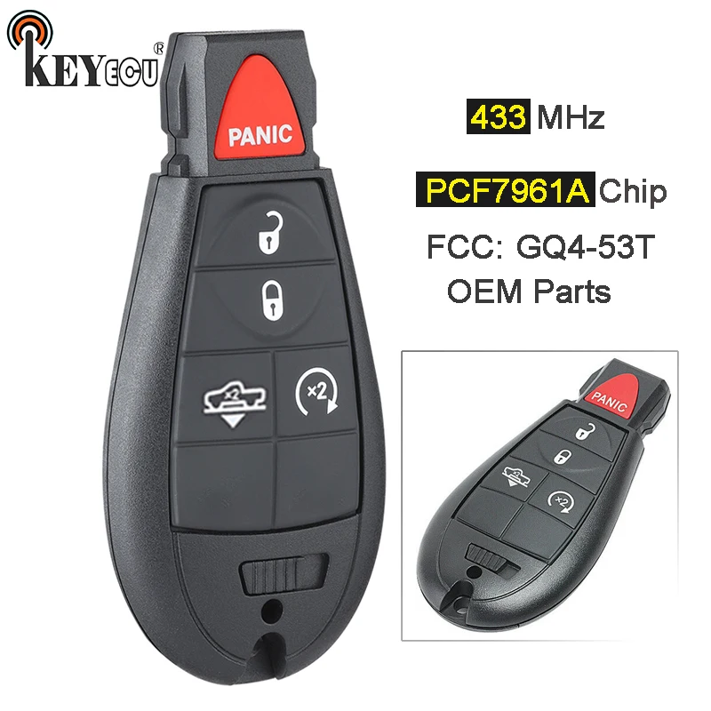 KEYECU 433 МГц PCF7961A чип FCC аддитивного цветового пространства: GQ4 53T OEM Запчасти 4 + 1 5
