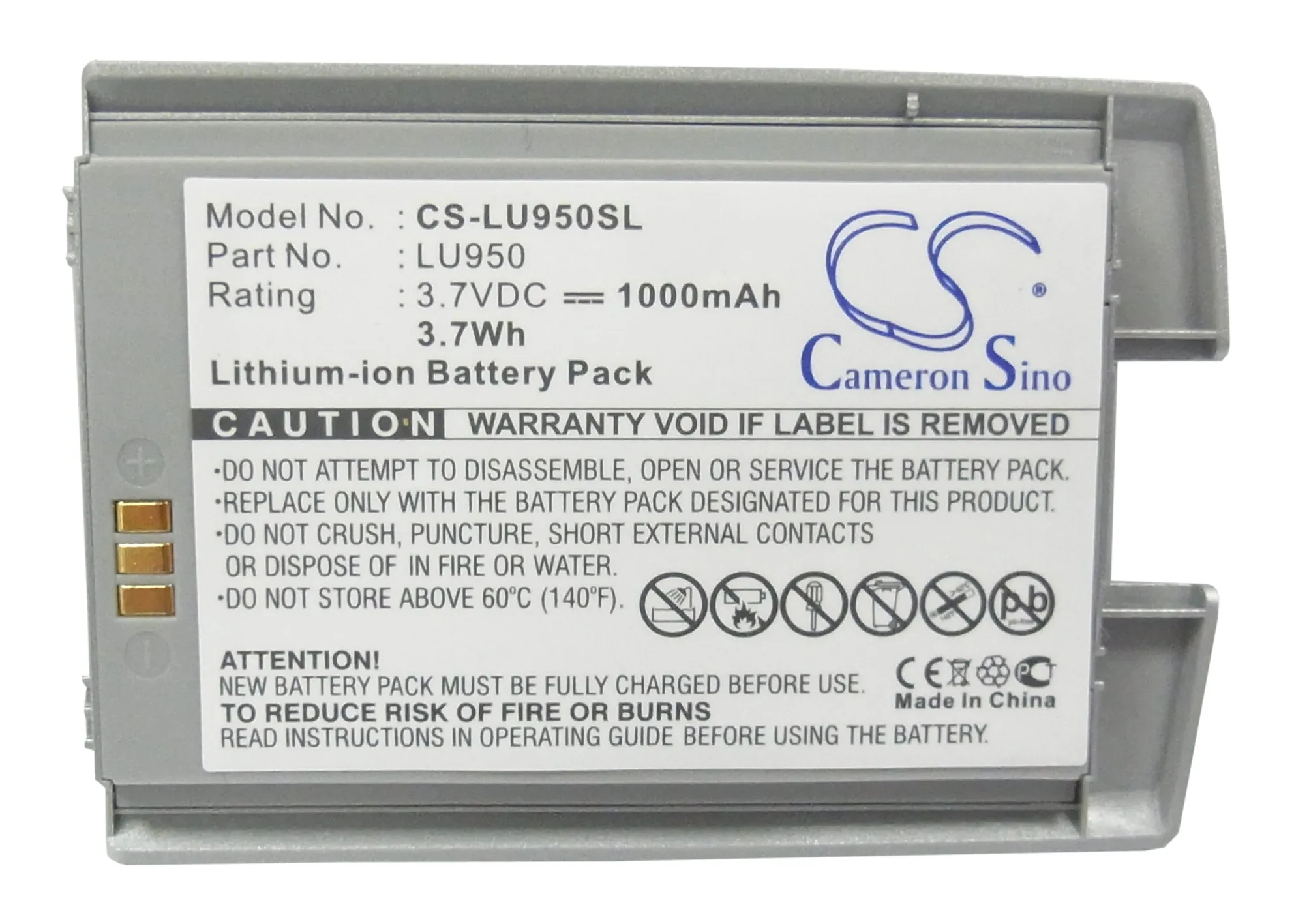 Аккумулятор Cameron Sino LU950 на 1000 мАч для LG KU950 KU 950|cameron sino|battery for lgbattery |