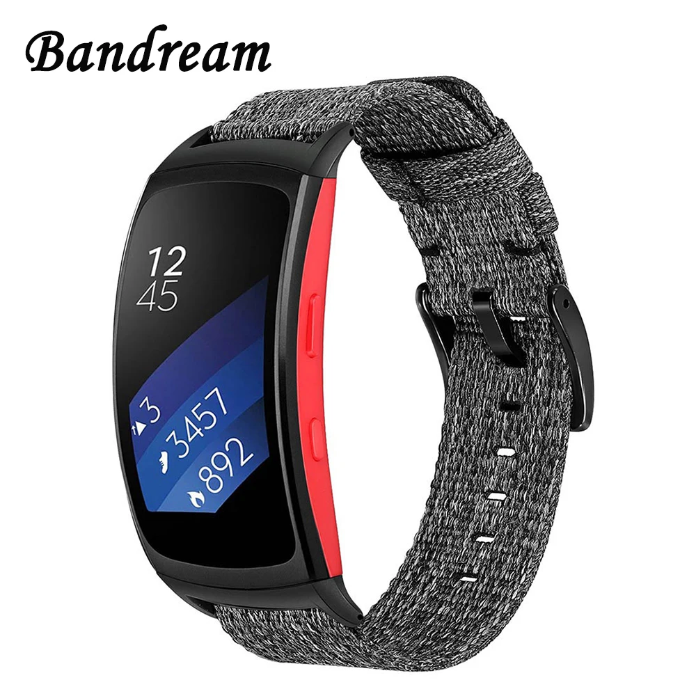 Холщовый нейлоновый ремешок для Samsung Gear Fit 2 SM R360 / Fit2 Pro R365 сменный часов спортивный