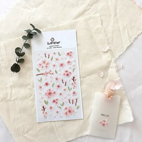 1 Pc Flower Cherry Blossom Decorative Stickers PVC Scrapbooking Korean Stationery Planner | Канцтовары для офиса и дома