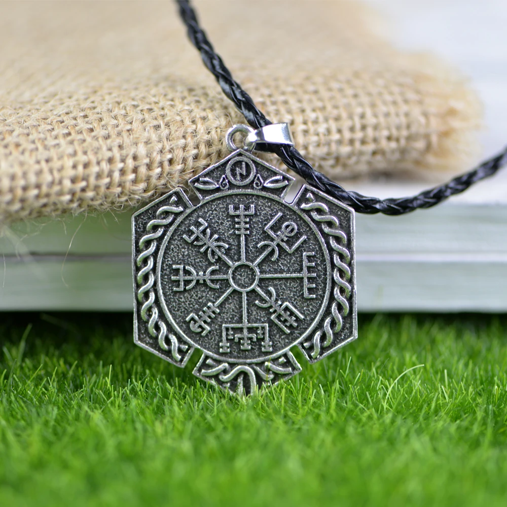 

LANGHONG 10 шт Vegvisir ожерелье скандинавские Викинги Амулет ожерелье Norse Vegvisir ожерелье с дизайном «Руна» оригинальные ювелирные изделия талисман