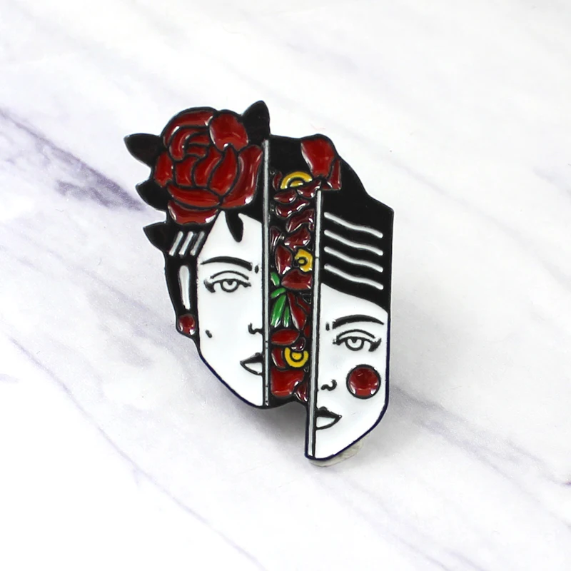 Новая женская брошь с разделением лица Женская Брошь отделением кожи модная