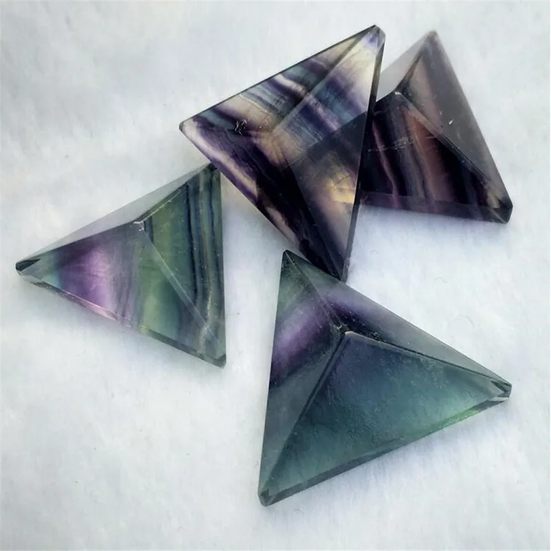 1pcs Natural three-sided fluorite quartz crystal pyramid is healed | Дом и сад